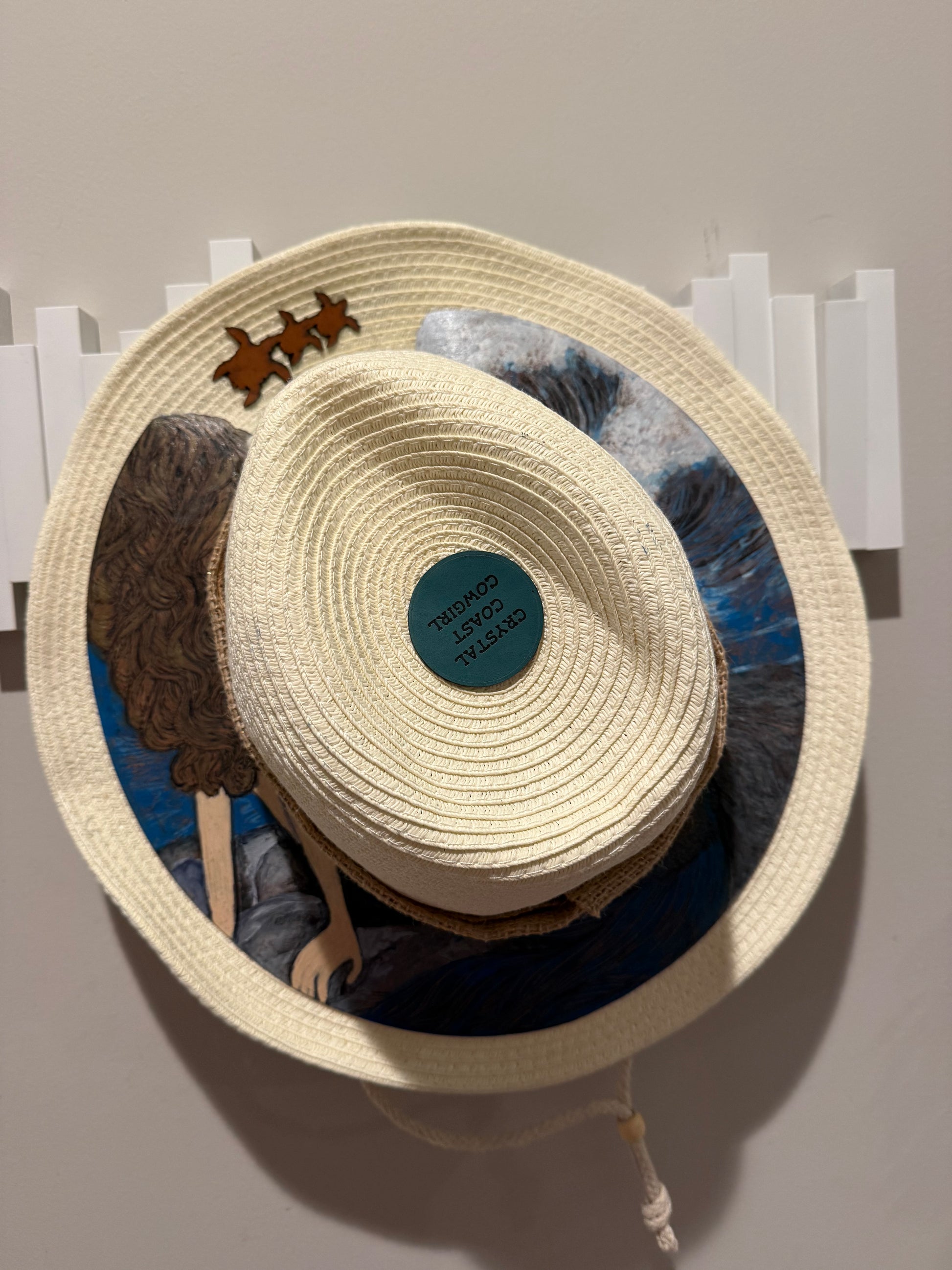 Crystal Coast Cowgirl Hat Mermaid With Sea Turtles and Dolphins