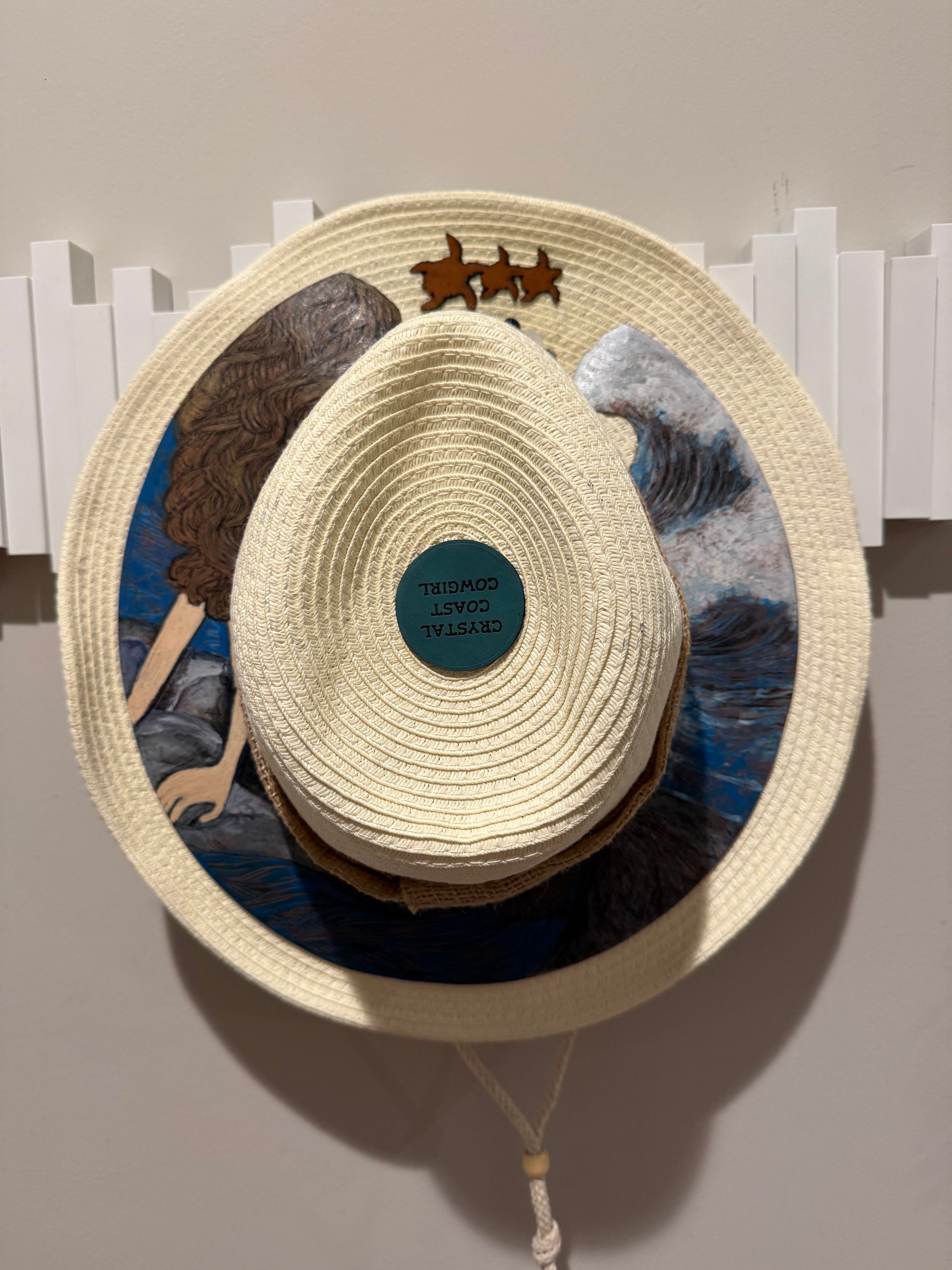 Crystal Coast Cowgirl Hat Mermaid With Sea Turtles and Dolphins