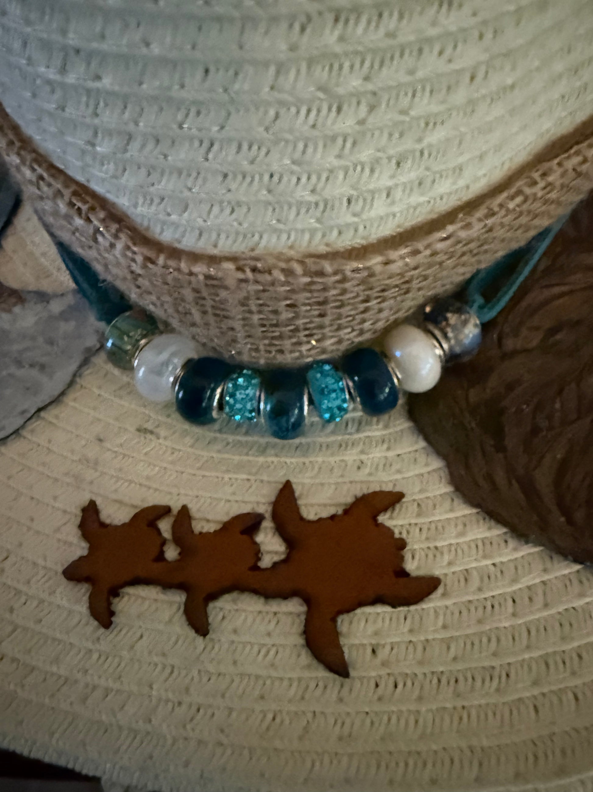 Crystal Coast Cowgirl Hat Mermaid With Sea Turtles and Dolphins