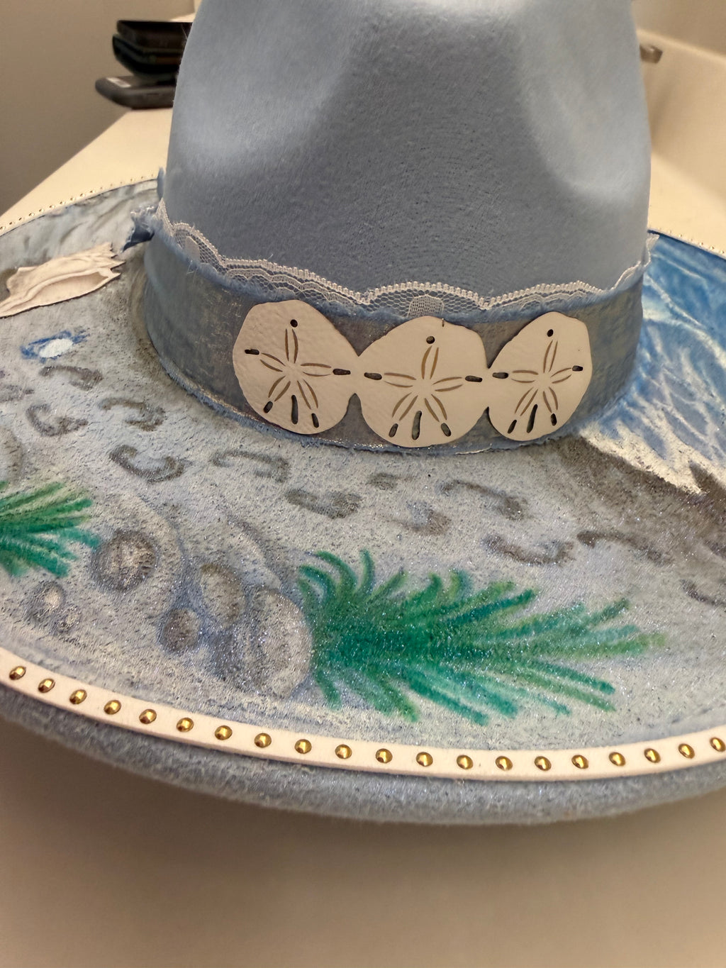 Blue hat Shelling on the Crystal Coast Cowgirl Hat