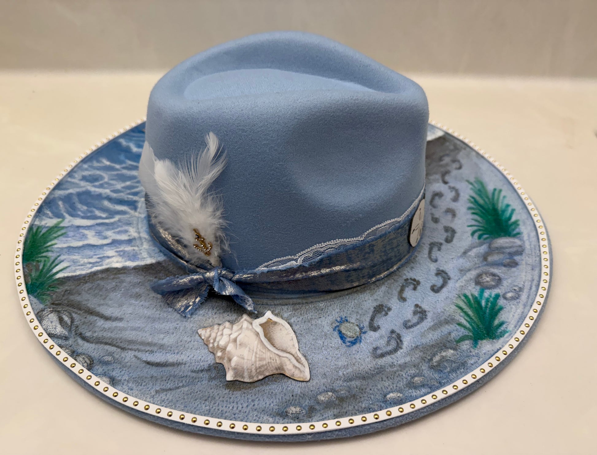 Blue hat Shelling on the Crystal Coast Cowgirl Hat