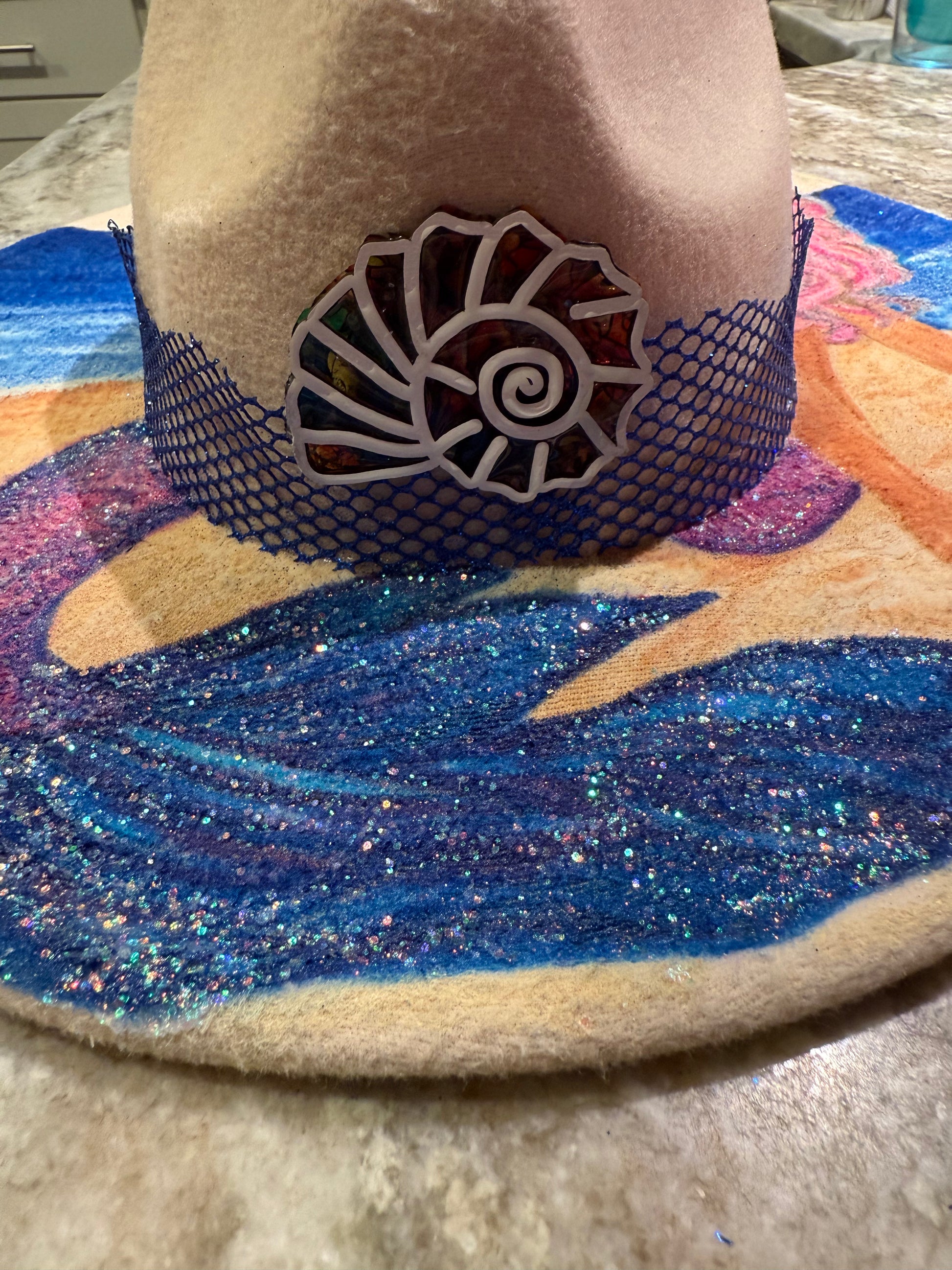 Crystal Coast Cowgirl  Beach Mermaid Felt Hat