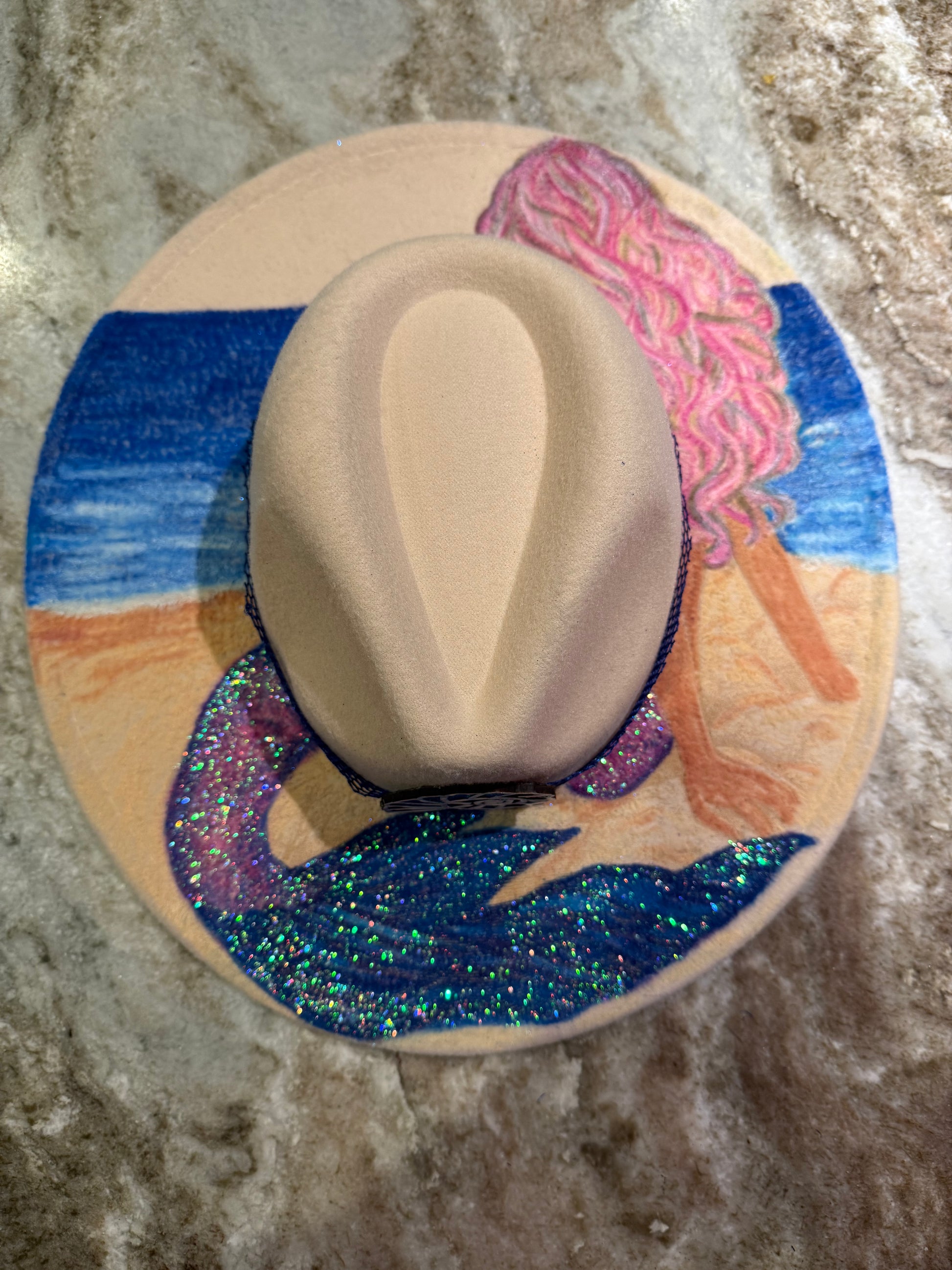 Crystal Coast Cowgirl  Beach Mermaid Felt Hat