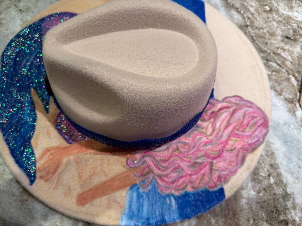 Crystal Coast Cowgirl  Beach Mermaid Felt Hat