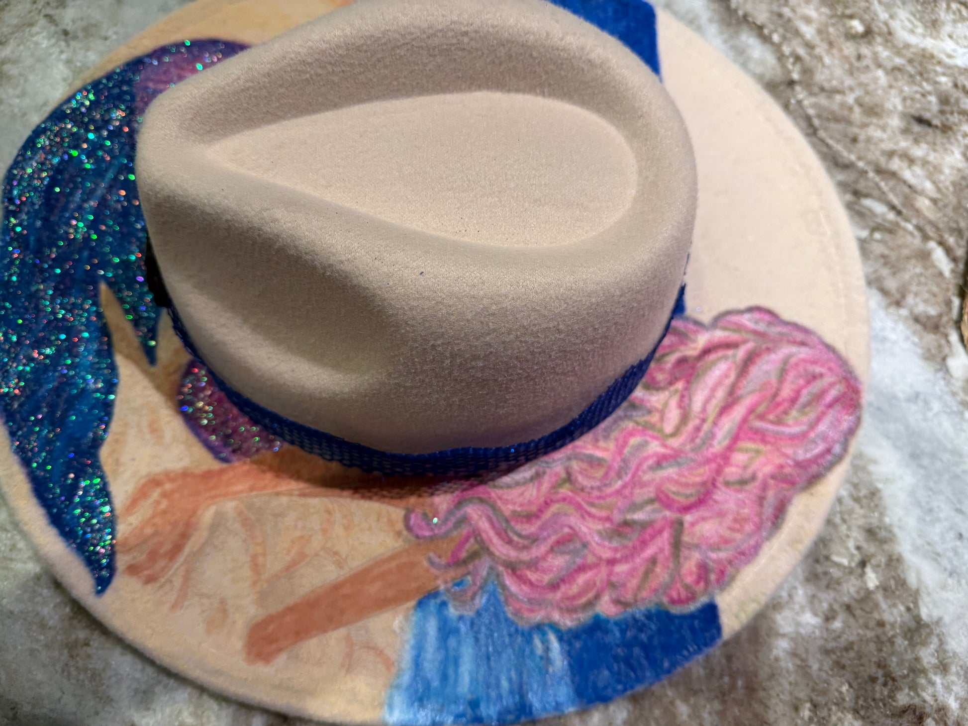 Crystal Coast Cowgirl  Beach Mermaid Felt Hat