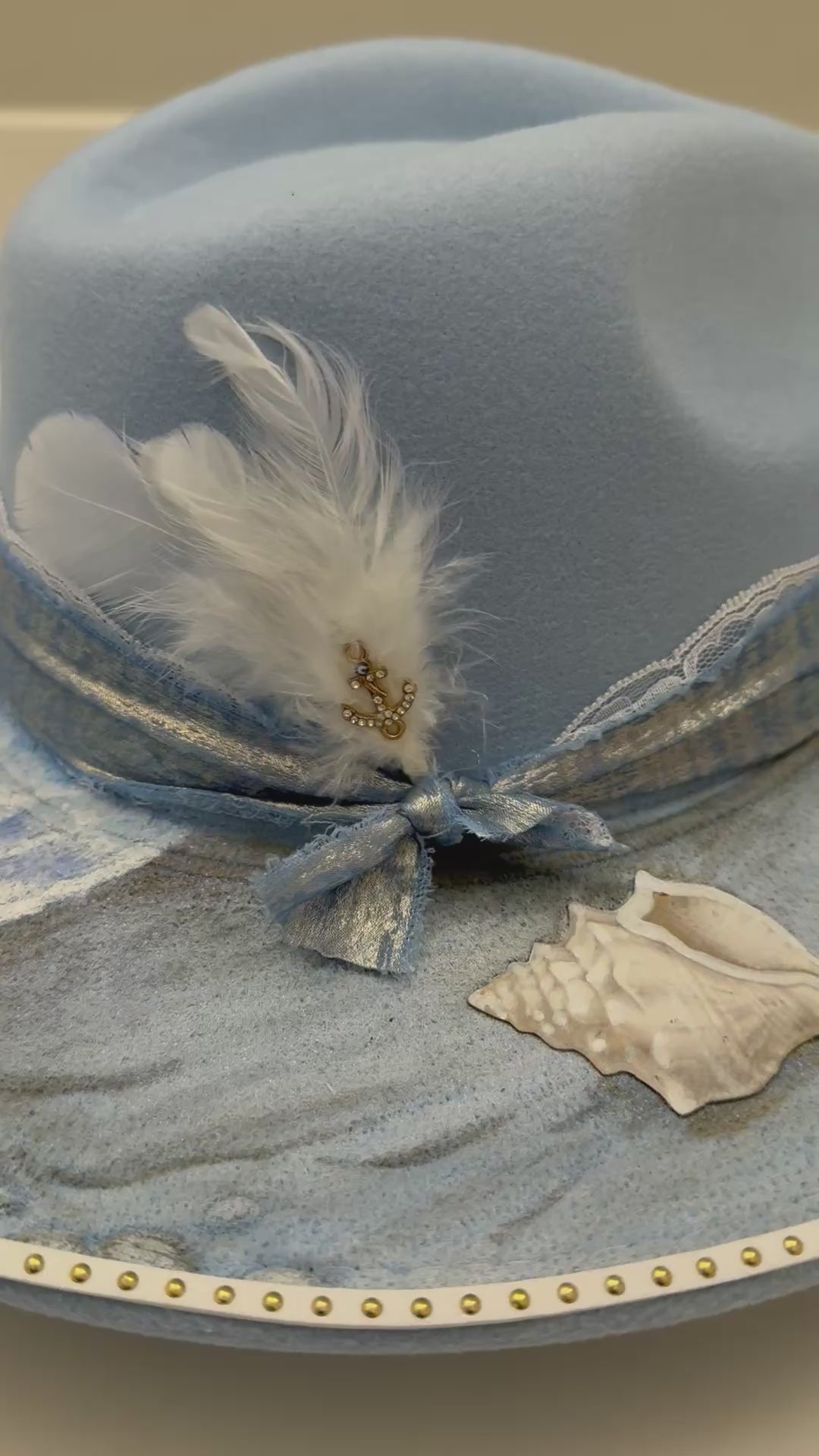 Blue hat Shelling on the Crystal Coast Cowgirl Hat